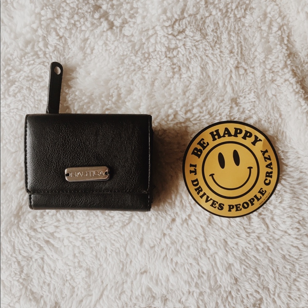 3/$12 Black Wallet And Sticker
